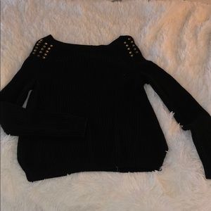 Express Sweater •Gold Flattened spikes on shoulder